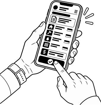 A payment estimate delivered to a phone