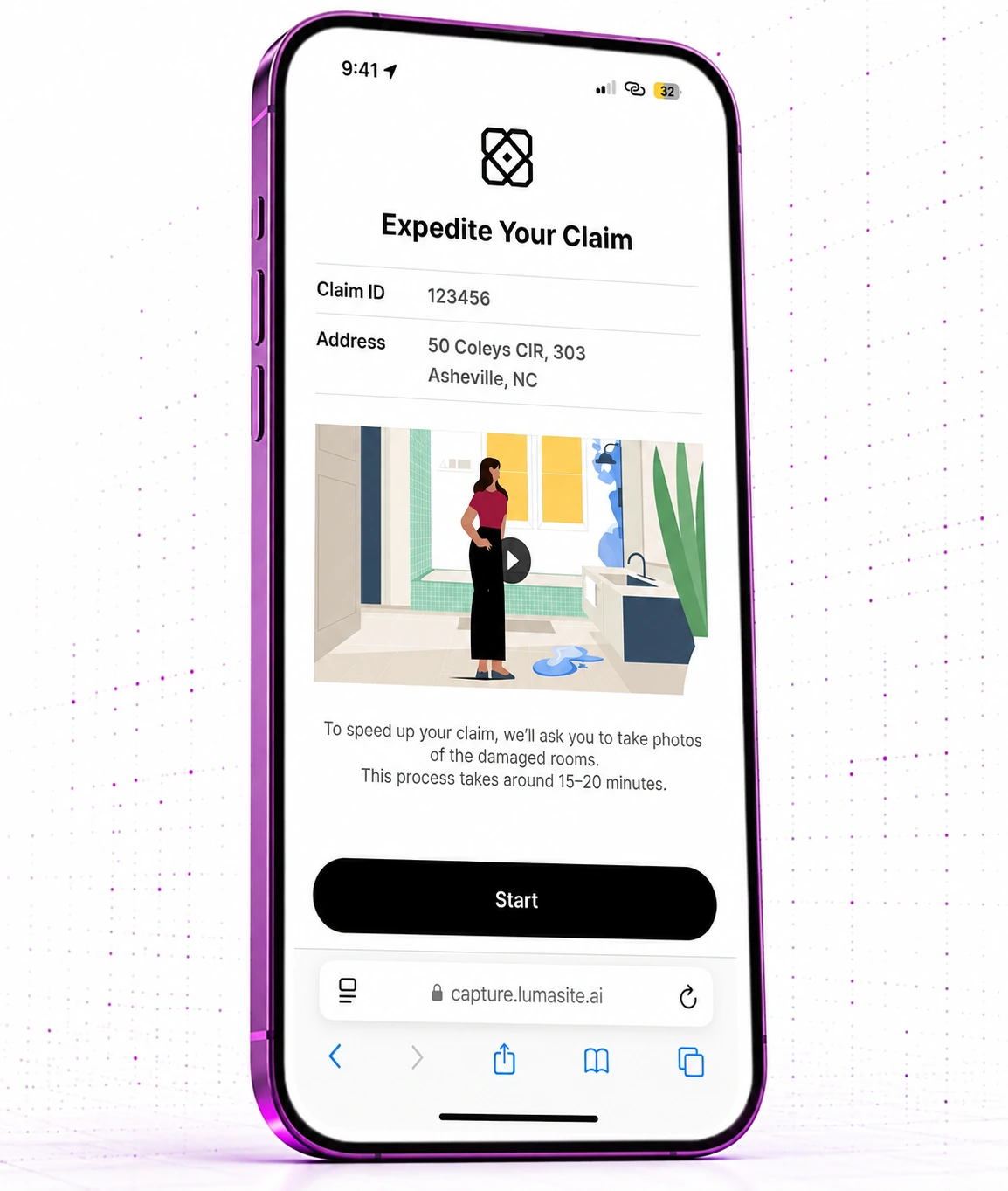 Elara Spatial mobile app showing a room reconstruction